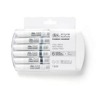 Winsor and Newton Pigment Marker Cool Greys set of 6